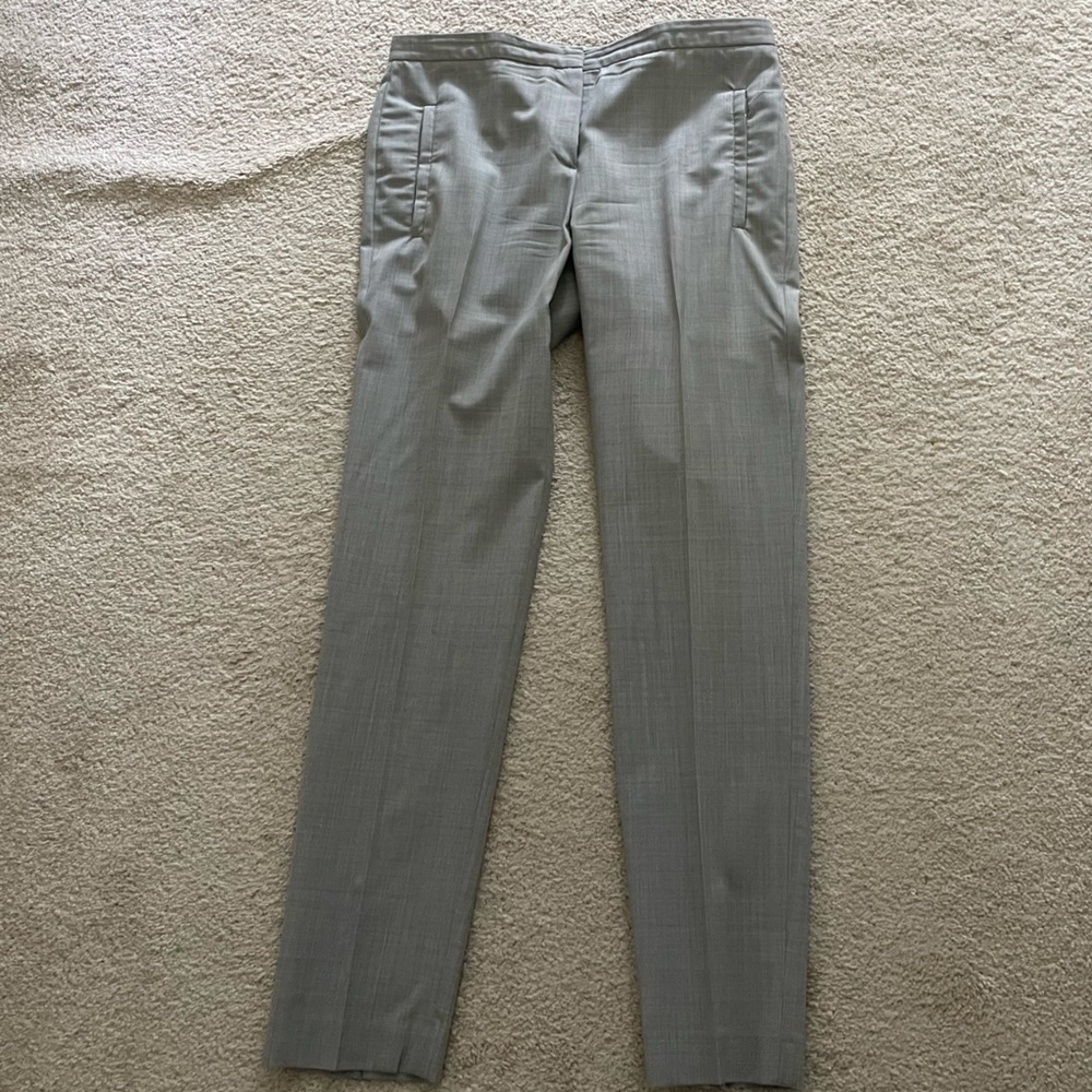 Theory light grey cropped slacks
